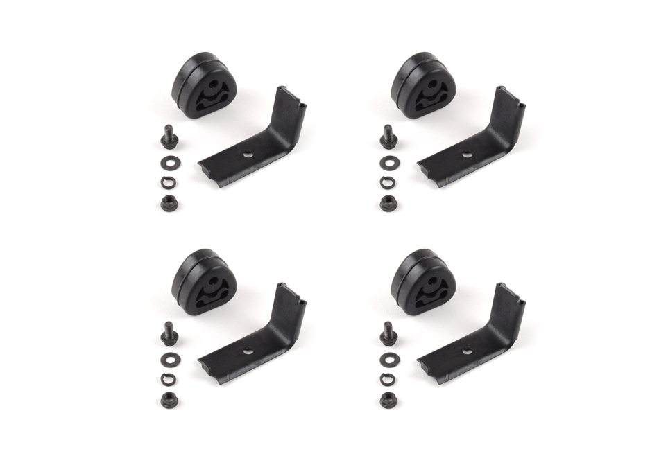 [530144 -4] C6 Corvette - 2005-13 Muffler Rubber Hanger with Metal Mounting Brace with Fasteners - Pack of 4